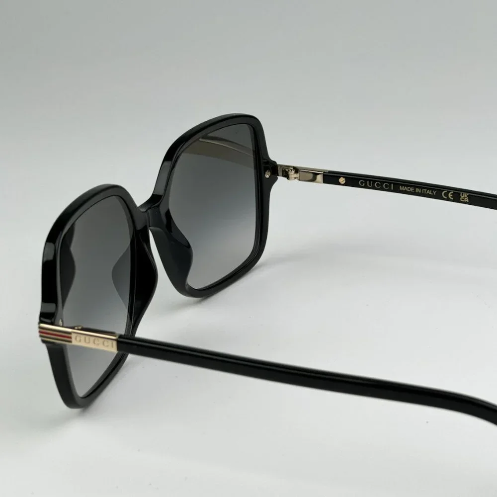 Gucci GG1449S 001 BRAND NEW Sunglasses Black Grey Women Square GG 1449S - Picture 9 of 11